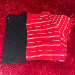 2 Talbots key hole sleeve with bow T-shirts